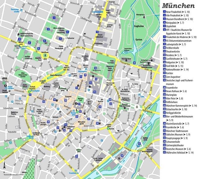 Plan des attractions de Munich