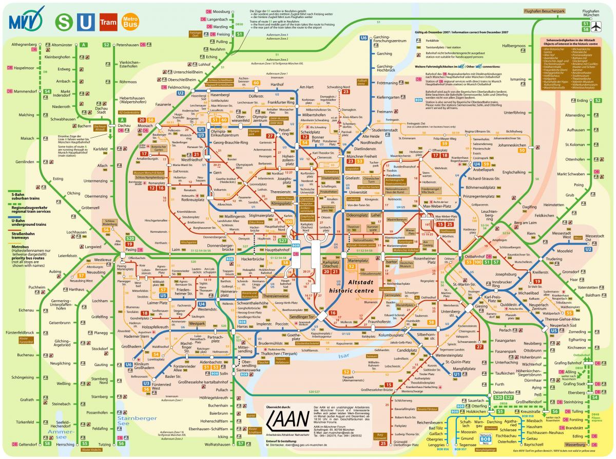Plan des stations bus de Munich