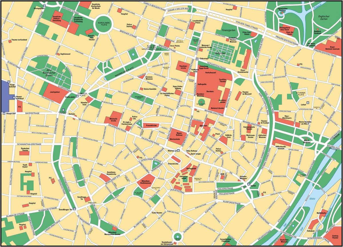 Plan des rues de Munich