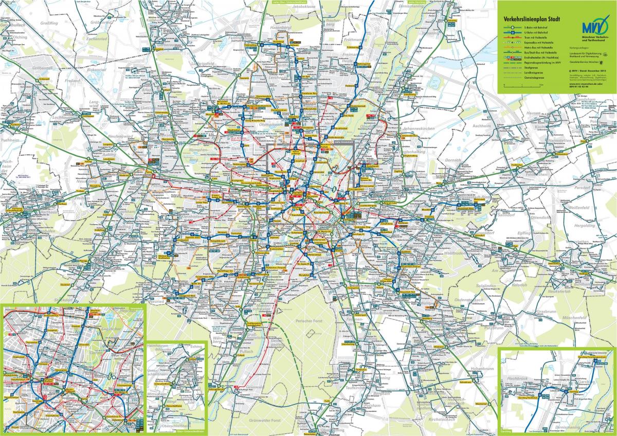 Plan des transports publics de Munich
